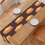 Brown Sandwiches Pattern Print Table Runner