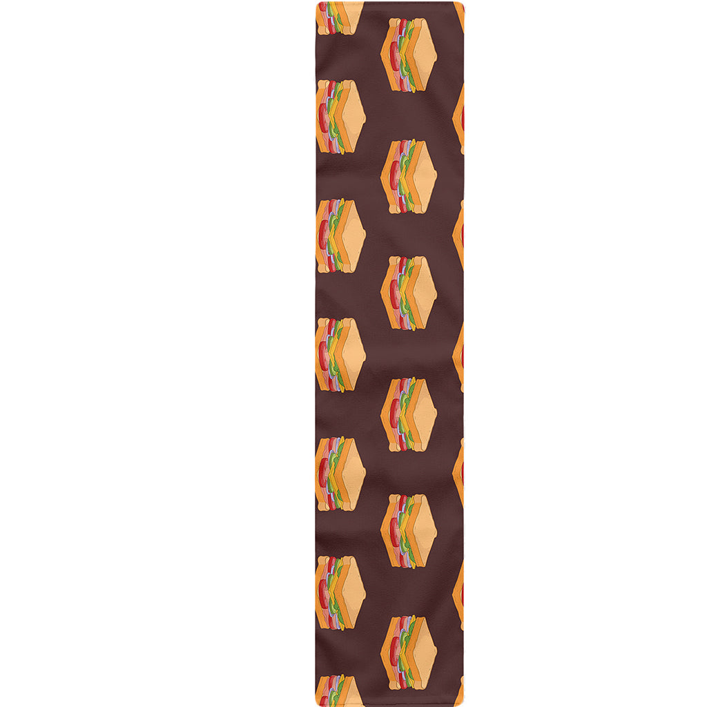 Brown Sandwiches Pattern Print Table Runner