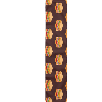 Brown Sandwiches Pattern Print Table Runner