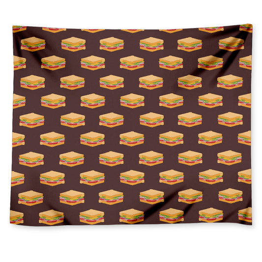 Brown Sandwiches Pattern Print Tapestry