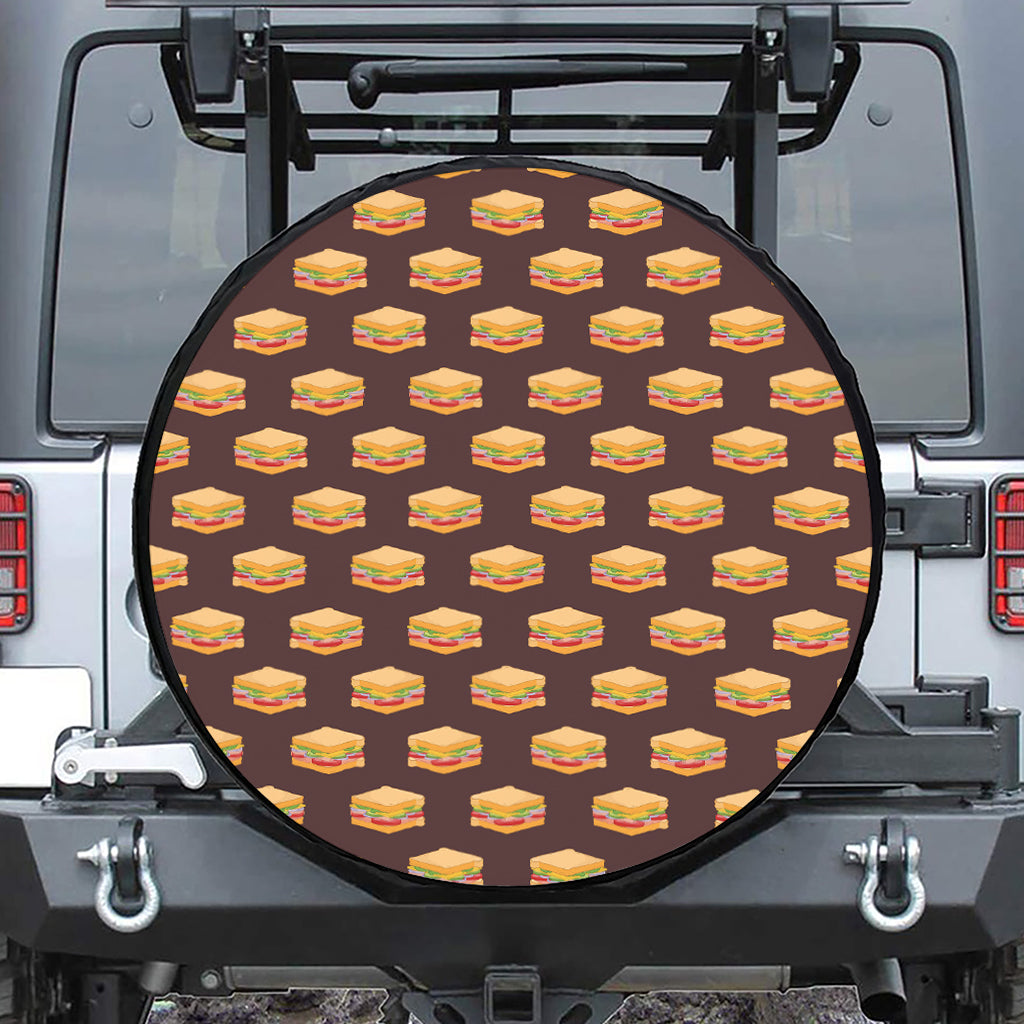 Brown Sandwiches Pattern Print Tire Cover