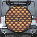 Brown Sandwiches Pattern Print Tire Cover With Camera Hole