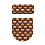 Brown Sandwiches Pattern Print Toilet Lid And Tank Cover Set
