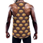 Brown Sandwiches Pattern Print Training Tank Top