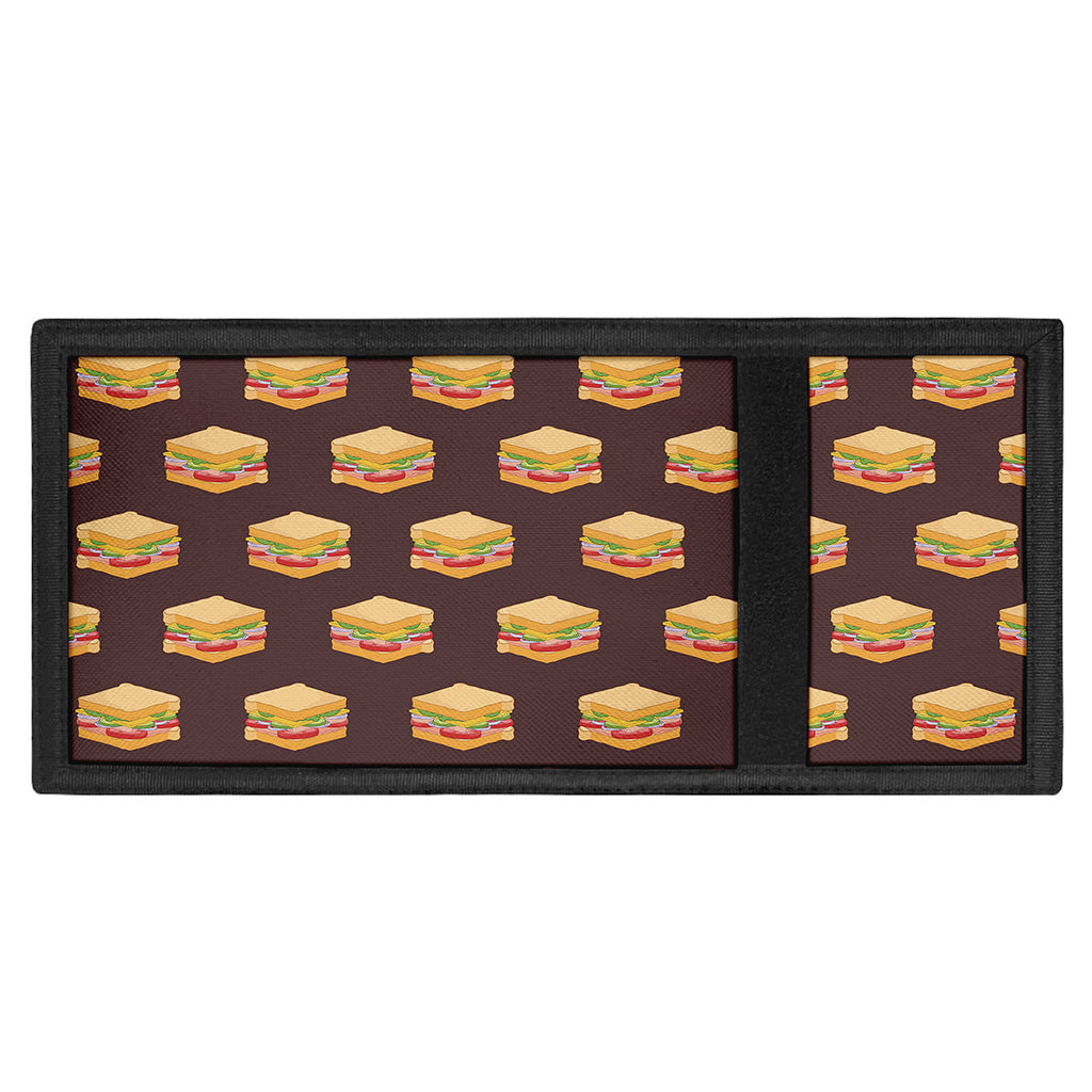 Brown Sandwiches Pattern Print Trifold Wallet