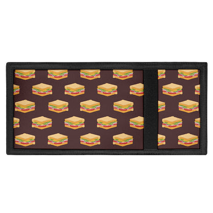 Brown Sandwiches Pattern Print Trifold Wallet
