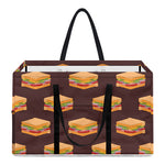 Brown Sandwiches Pattern Print Utility Tote Bag