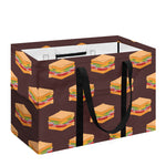 Brown Sandwiches Pattern Print Utility Tote Bag