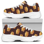 Brown Sandwiches Pattern Print White Chunky Shoes