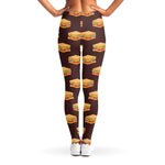 Brown Sandwiches Pattern Print Women's Leggings