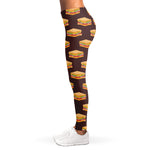 Brown Sandwiches Pattern Print Women's Leggings