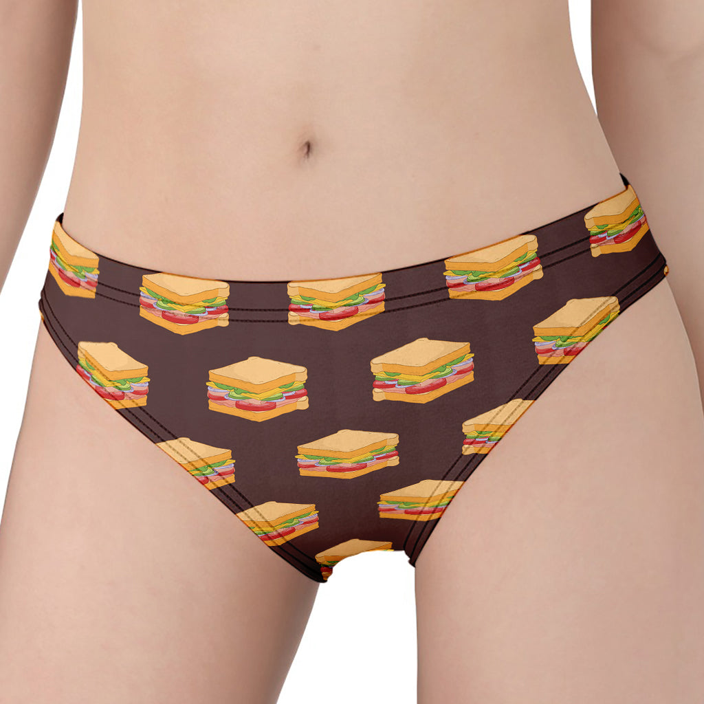 Brown Sandwiches Pattern Print Women's Panties