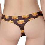 Brown Sandwiches Pattern Print Women's Thong