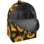 Brown Sunflower Pattern Print Backpack