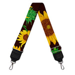 Brown Sunflower Pattern Print Bag Strap
