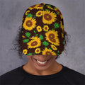 Brown Sunflower Pattern Print Baseball Cap
