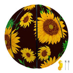 Brown Sunflower Pattern Print Basketball