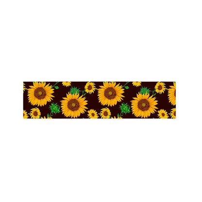 Brown Sunflower Pattern Print Bed Runner