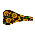 Brown Sunflower Pattern Print Bicycle Seat Cover