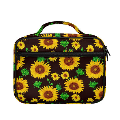 Brown Sunflower Pattern Print Briefcase Bible Bag