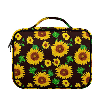 Brown Sunflower Pattern Print Briefcase Bible Bag