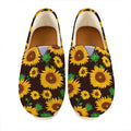 Brown Sunflower Pattern Print Casual Shoes