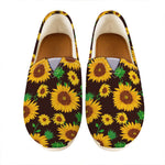 Brown Sunflower Pattern Print Casual Shoes