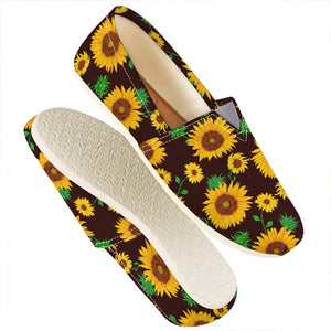 Brown Sunflower Pattern Print Casual Shoes