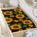 Brown Sunflower Pattern Print Changing Pad Cover
