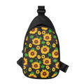 Brown Sunflower Pattern Print Sling Bag