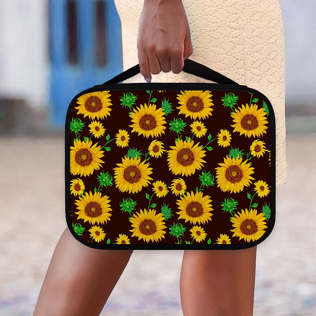 Brown Sunflower Pattern Print Classic Bible Case