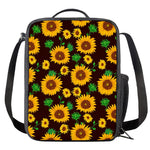 Brown Sunflower Pattern Print Crossbody Lunch Bag