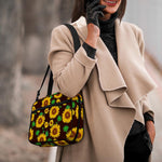Brown Sunflower Pattern Print Double Strap Bible Bag