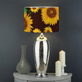 Brown Sunflower Pattern Print Drum Lamp Shade