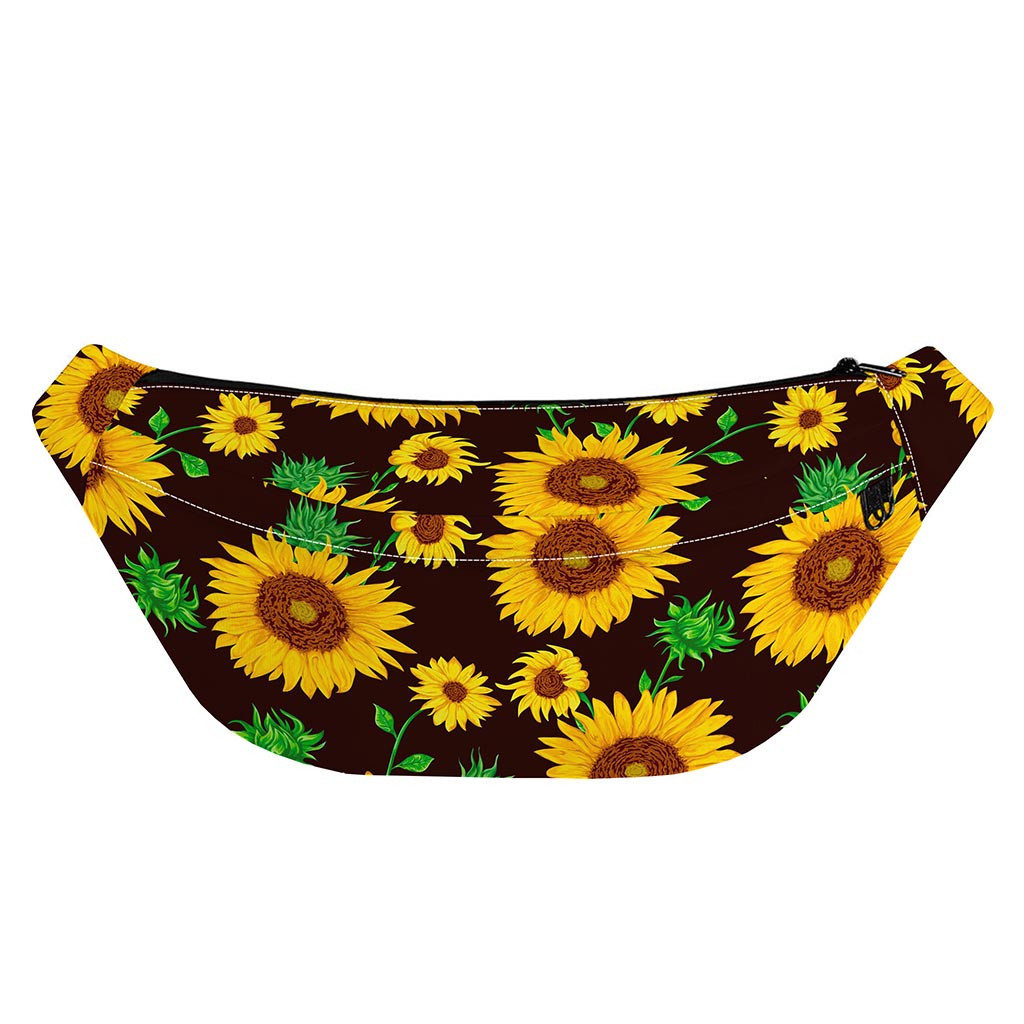 Brown Sunflower Pattern Print Fanny Pack