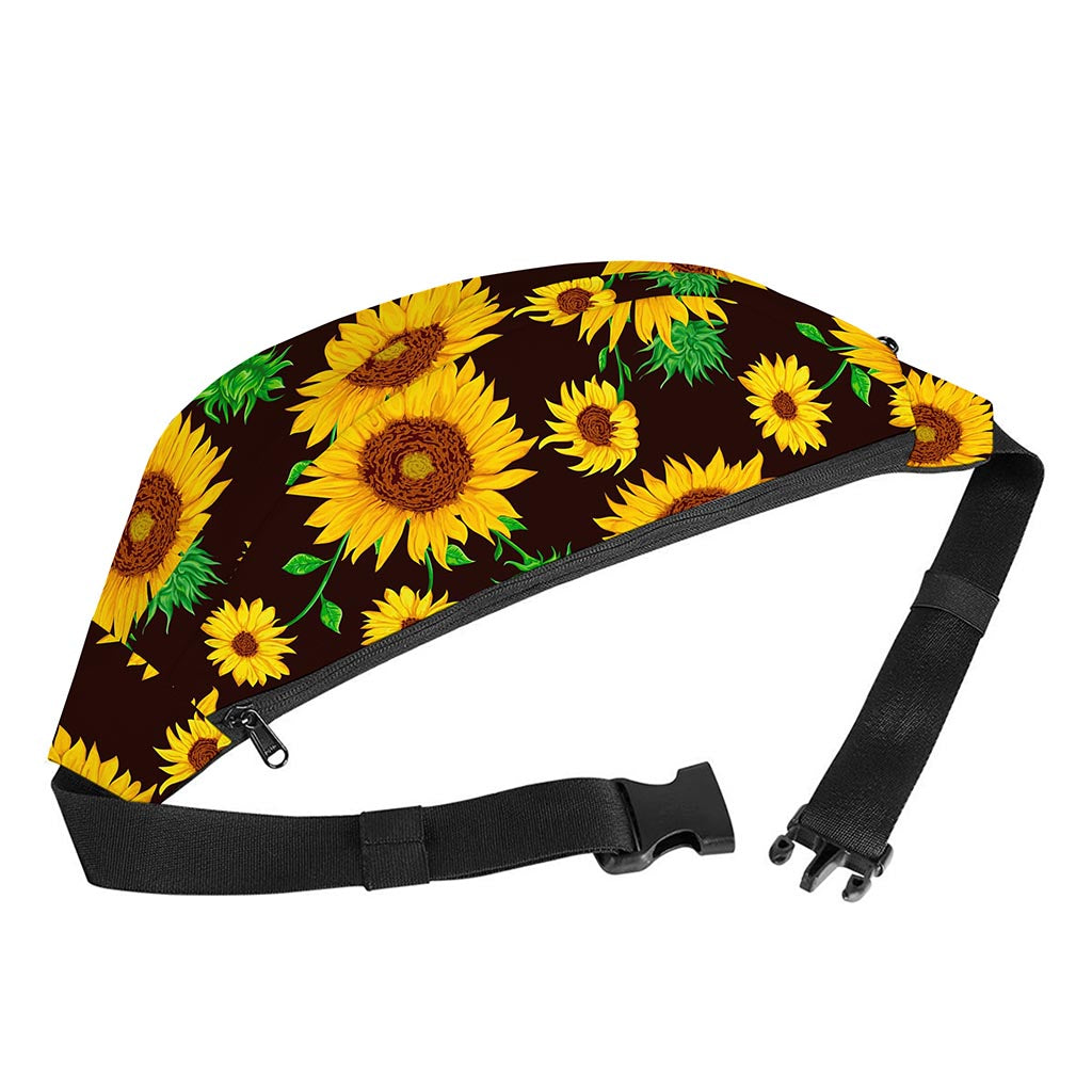 Brown Sunflower Pattern Print Fanny Pack
