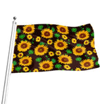 Brown Sunflower Pattern Print Flag