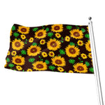 Brown Sunflower Pattern Print Flag
