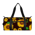 Brown Sunflower Pattern Print Gym Bag