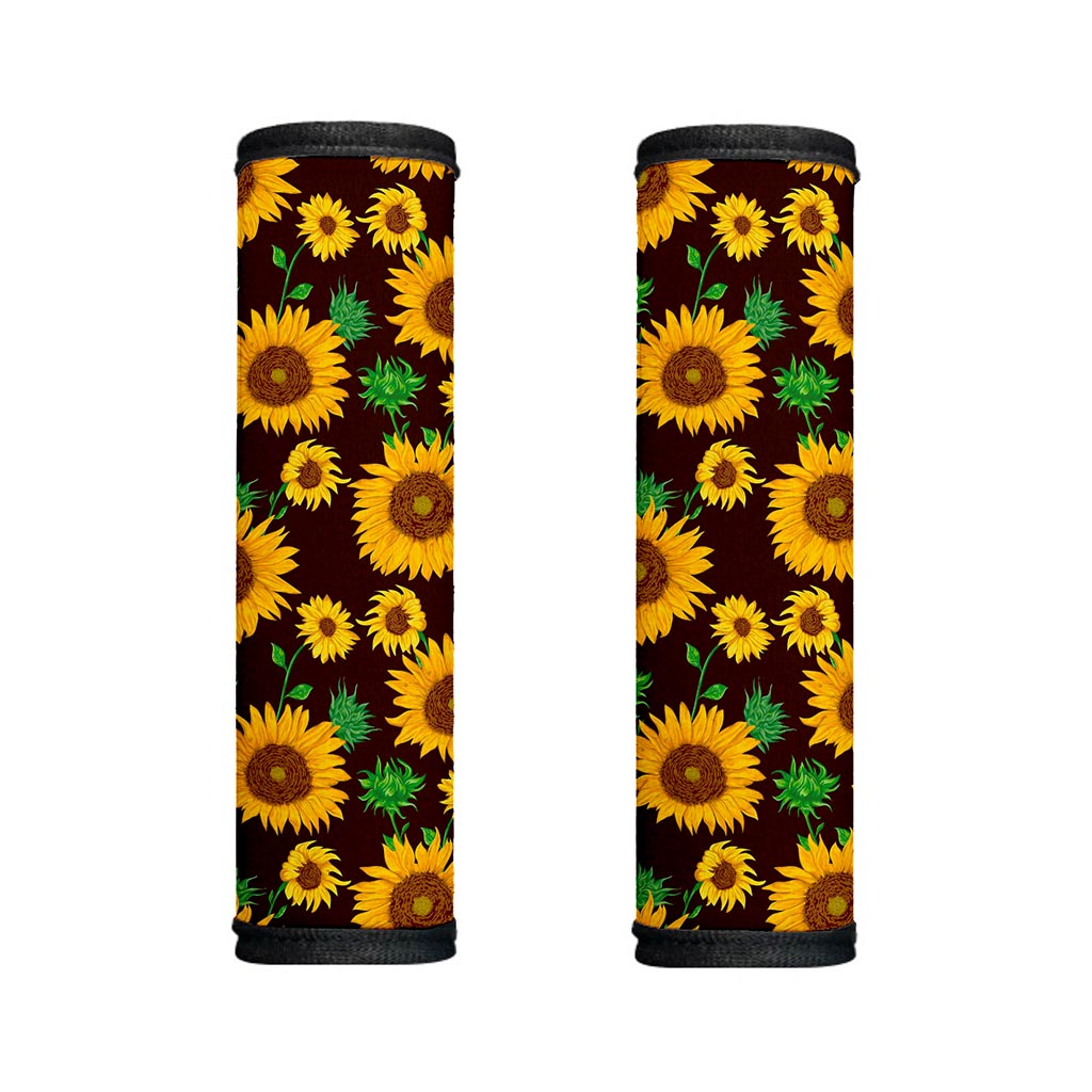 Brown Sunflower Pattern Print Handle Covers