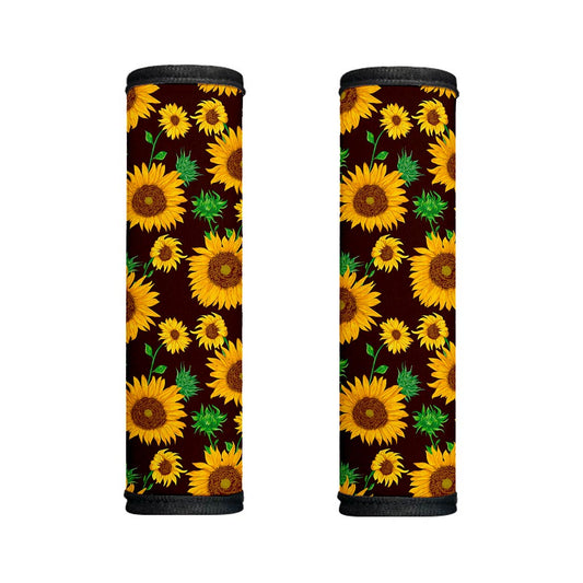 Brown Sunflower Pattern Print Handle Covers