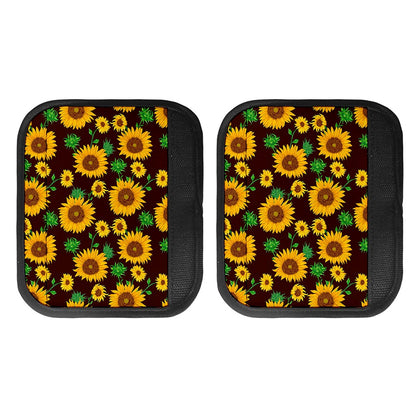 Brown Sunflower Pattern Print Handle Covers
