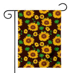 Brown Sunflower Pattern Print House Flag
