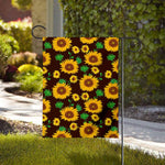 Brown Sunflower Pattern Print House Flag
