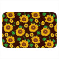 Brown Sunflower Pattern Print Indoor Door Mat
