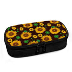 Brown Sunflower Pattern Print Insulin Cooler Travel Case