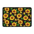 Brown Sunflower Pattern Print Kitchen Mat