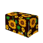 Brown Sunflower Pattern Print Leather Tissue Box Cover