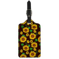 Brown Sunflower Pattern Print Luggage Tag