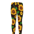 Brown Sunflower Pattern Print Men's Leggings
